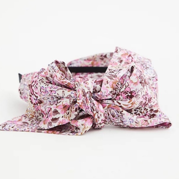 π Pink Floral Bow Headband NWT - Picture 2 of 2